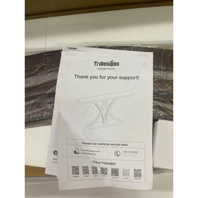 Tribesigns 63" Farmhouse Console Table, Industrial Wood Sofa Table, Brown