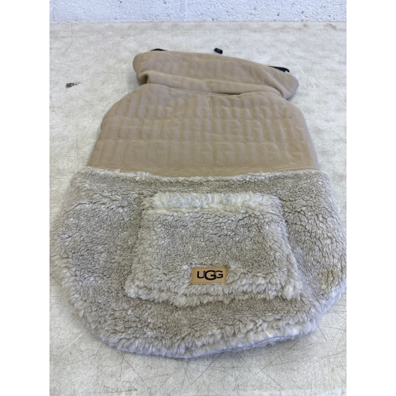 UGG Sherpa Quilted Pet Coat, Hook & Loop Straps, Soft & Cozy, Tan - Large Size
