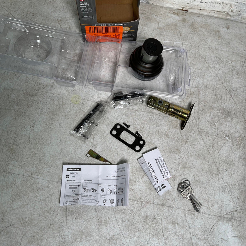 Kwikset Single Cylinder Deadbolt w SmartKey Signature Series 980 Venetian Bronze