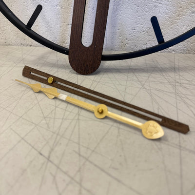 20in Modern Wood Dial Wall Clock with Metal Frame, Silent Non Ticking - Black