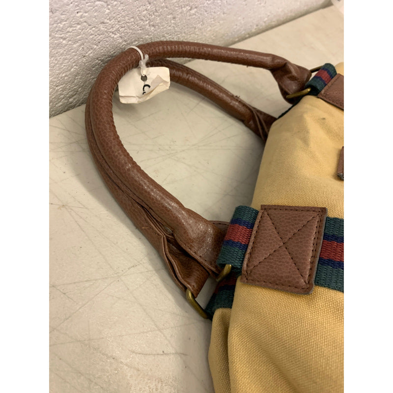 Ralph Lauren Fragrances Tote Bag Tan with Green , Blue and Red Stripe
