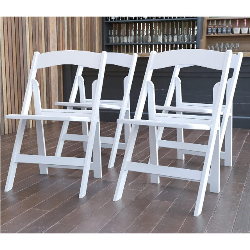 Set-of-4 Flash Furniture Hercules Series Folding Chair - White Resin - 800LB Cap