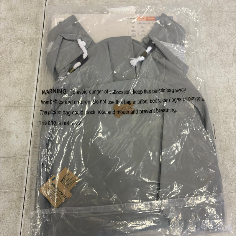 Koolaburra UGG Pet Reversible Raincoat Dog Hooded Jacket 20-21" Collar, Gray XL