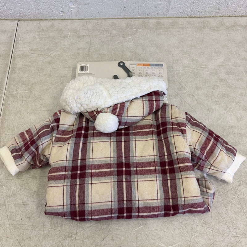 Koolaburra UGG Pet Alfie Soft Dog Pajama w Hood 20-21"Collar Red Plaid X-Large