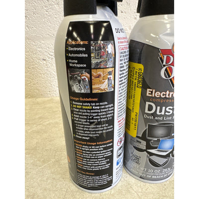 3-PACK Dust-Off Compressed Gas Disposable Duster 10oz Each - NO STRAW