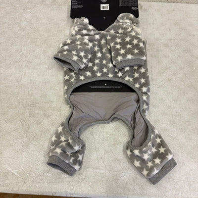 UGG Avery Large Glacier Gray Stars Hooded Soft Dog Pajama - 14-16" Collar