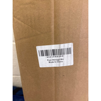 35"x33"x22" Mesh Pool Storage Bin Rolling Cart Organizer, Water Draining - Blue