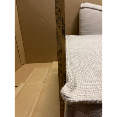 28 x 28 x 16" H Set-of-2 Ottomans w Legs, Living Room Furniture, Beige