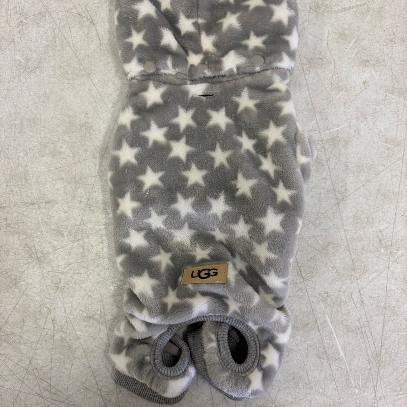 UGG Avery Small Glacier Gray Stars Hooded Soft Dog Pajama - 9-11" Collar