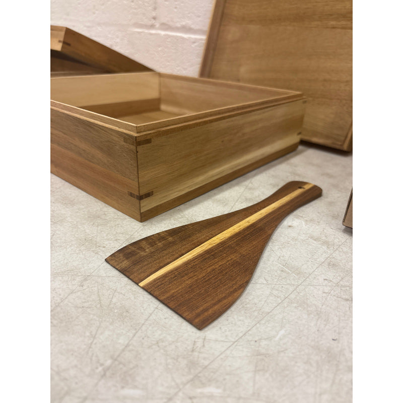 2-PACK Oranbulb Acacia Wood Pizza Dough Proofing Box w Lid 12 x 12 x 4.5in Each