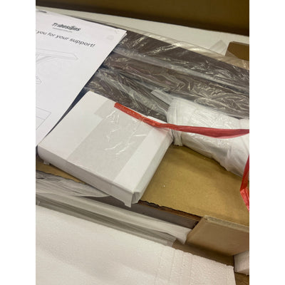 Tribesigns 63" Farmhouse Console Table, Industrial Wood Sofa Table, Brown