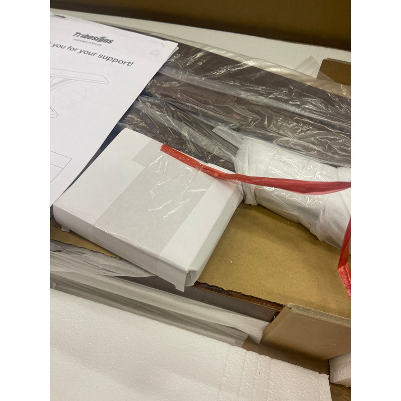 Tribesigns 63" Farmhouse Console Table, Industrial Wood Sofa Table, Brown