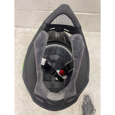 Casco de moto todoterreno ILM con visera solar integral, color verde y negro, talla XL