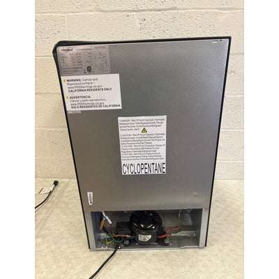 SEE DETAIL Whirlpool 4.3cu ft Mini Refrigerator Stainless Steel Freezer, Shelfs