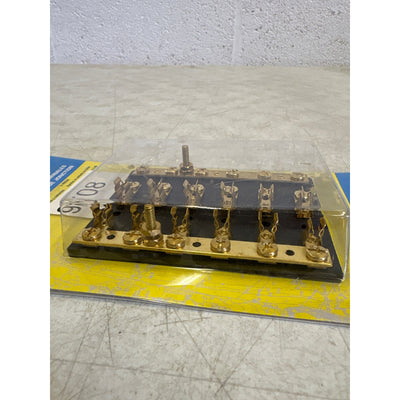 Seachoice Products 13441 6-Gang Fuse & Terminal Block, Brass Clips & Contacts