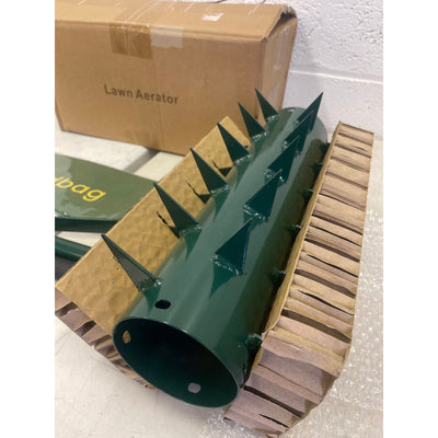 Manual Lawn Aerator Heavy Duty Rolling Push Grass Aeration Tool - Green