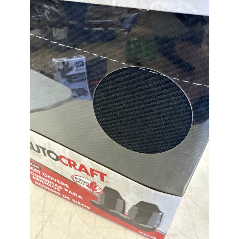 2-Pack AutoCraft Car/SUV Seat Cover Universal Bucket Seat Breathable- Black/Gray