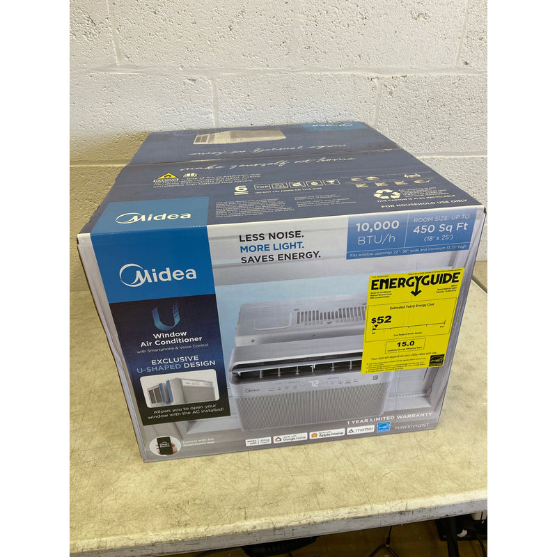 Midea 10,000 BTU Smart Inverter U-Shaped Window Air Conditioner 450 Sq Ft, White