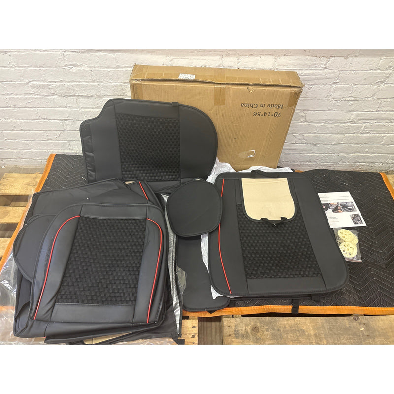 Car Seat Cover for Toyota FJ Cruiser Anti-Slip Front and Rear Set Black/Red Line