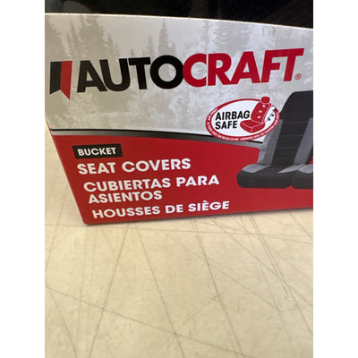 2-Pack AutoCraft Car/SUV Seat Cover Universal Bucket Seat Breathable- Black/Gray