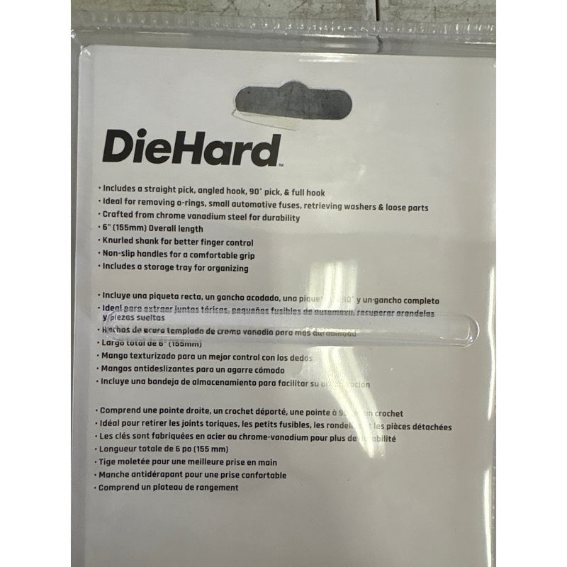 DieHard Hook & Pick Set 4 Piece Straight, Angled, 90 Degree & Full Hook DHP55325