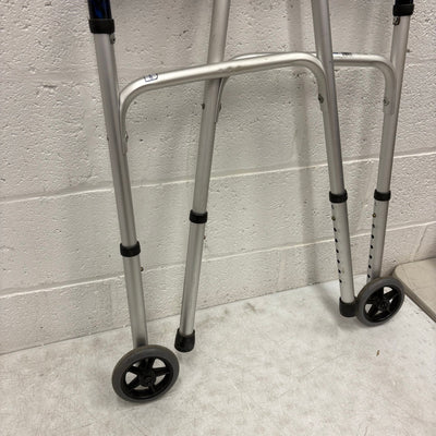 Drive Medical Trigger Release Folding Walker, Brushed Steel, 2 Wheels, 10226-1