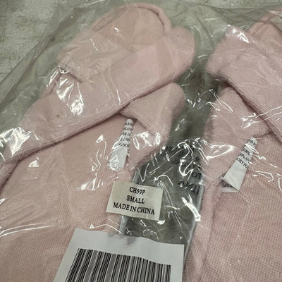 LOT-OF-24 Criss Cross Slippers SMALL, Memory Foam, Rubber Bottom - Pink / White