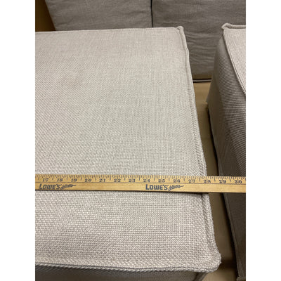 28 x 28 x 16" H Set-of-2 Ottomans w Legs, Living Room Furniture, Beige