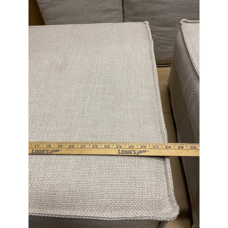 28 x 28 x 16" H Set-of-2 Ottomans w Legs, Living Room Furniture, Beige