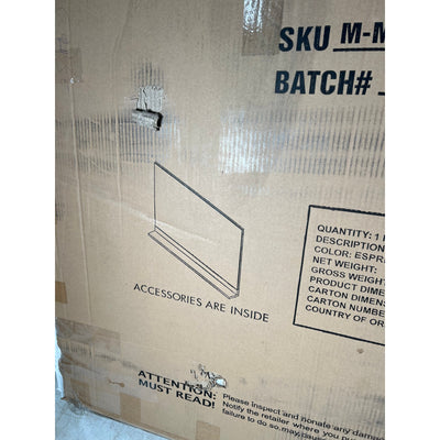 Gloria Rectangle Mirror with Shelf 47 in. W x 31 in. H, Black, Wood, Wall Mount