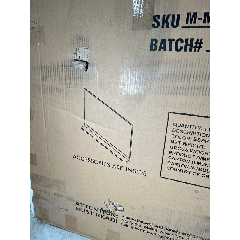 Gloria Rectangle Mirror with Shelf 47 in. W x 31 in. H, Black, Wood, Wall Mount