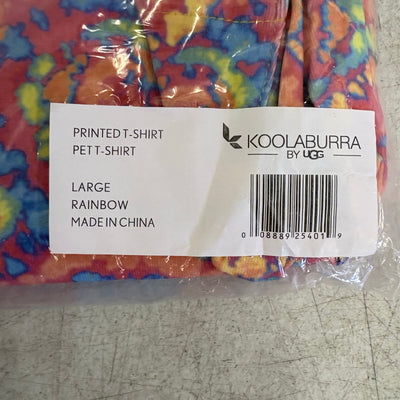 Koolaburra UGG Printed Pet T-Shirt for Dog 17-18" Collar, Rainbow Tie-Dye Large