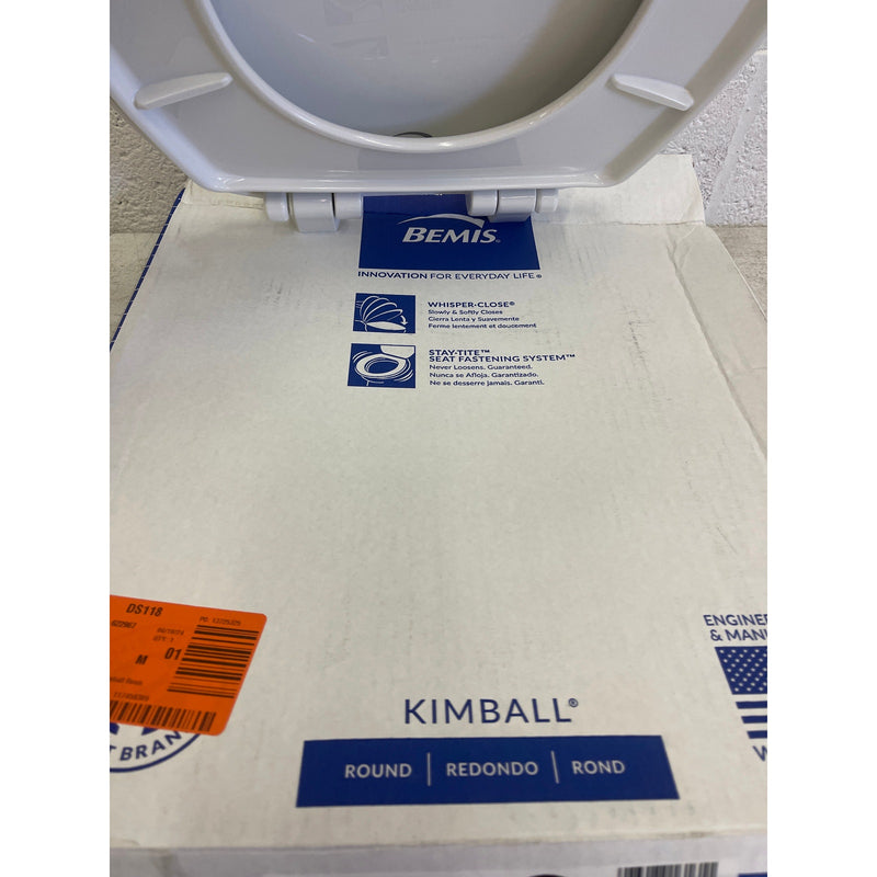 BEMIS Toilet Seat Kimball Round Soft Close Plastic Closed Front - White