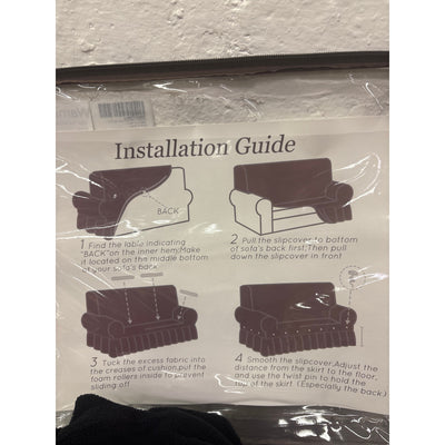 NICEEC Sofa Cover Super Soft 1-Piece Black Sofa Slipcover Protector with Skirt