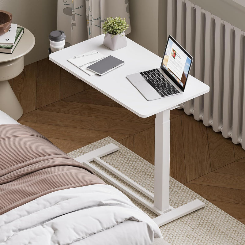 FLEXISPOT Adjustable Overbed Bedside Table w Hidden Casters 32" x 18"