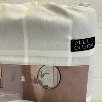 UGG Devon Queen Comforter Set w 2 Shams, Soft Bedding, Square Design - Gray