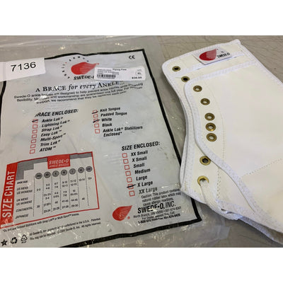 Swede-O Ankle Lok Support with Knit Tongue, Extra Large Ankle Brace White