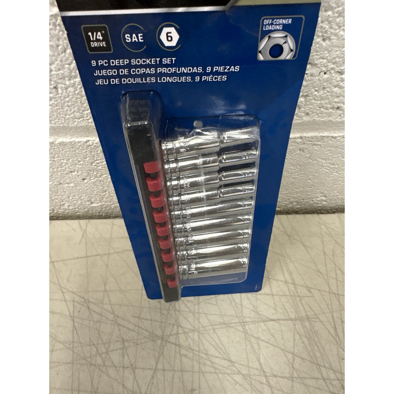 DieHard 1/4" Drive 6-Point Deep Socket Set, SAE, 9-Piece, Hand Tools - DHP55247