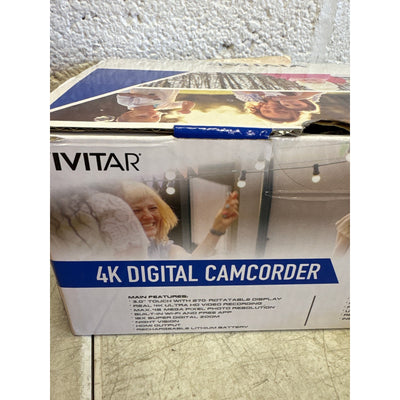Vivitar 4K Digital Camcorder 16x Zoom , WIFI, Touch Screen, Rechargeable, Black