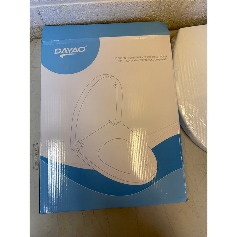 Dayao Premium Round Toilet Seat with Cover, Slow Quiet Close, Bathroom - White