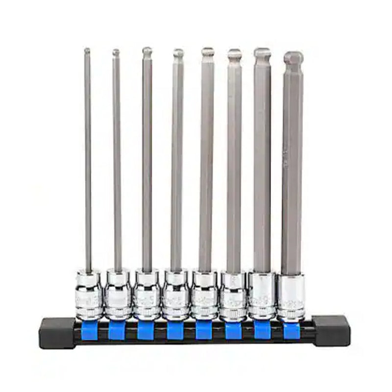 DieHard 3/8" Drive Long Ball-end Hex Bit Socket Set, Metric, 8-Piece - DHP55091