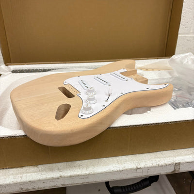 DIY Electric Guitar Kit Mahogany Body 6 Strings Maple Neck Shoulder Strap SSS