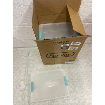 Sterilite 6-Pack Clip Box, Clear Storage for Crafts Supplies Office Items Large
