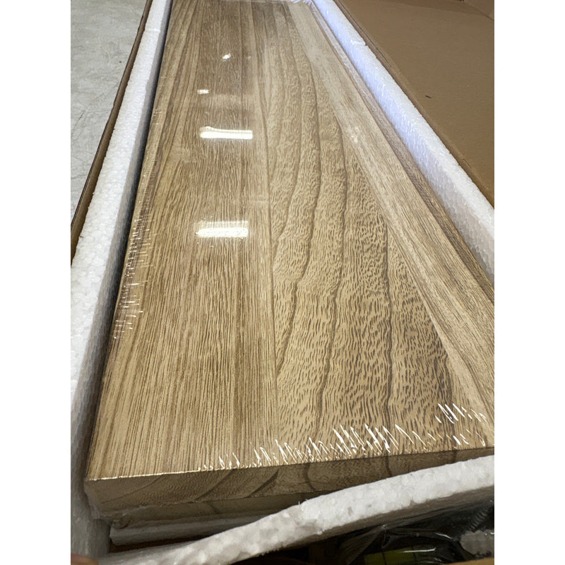 Set-of-2 Floating Shelves for Wall 24-Inch Light Wood Shelves, TAN, Light Brown