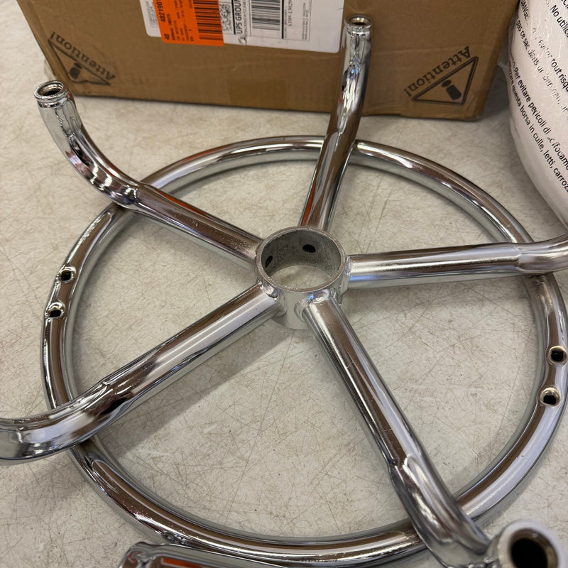 Karl home PU Leather Adjustable Stool / Chair with Backrest & Wheels  - White