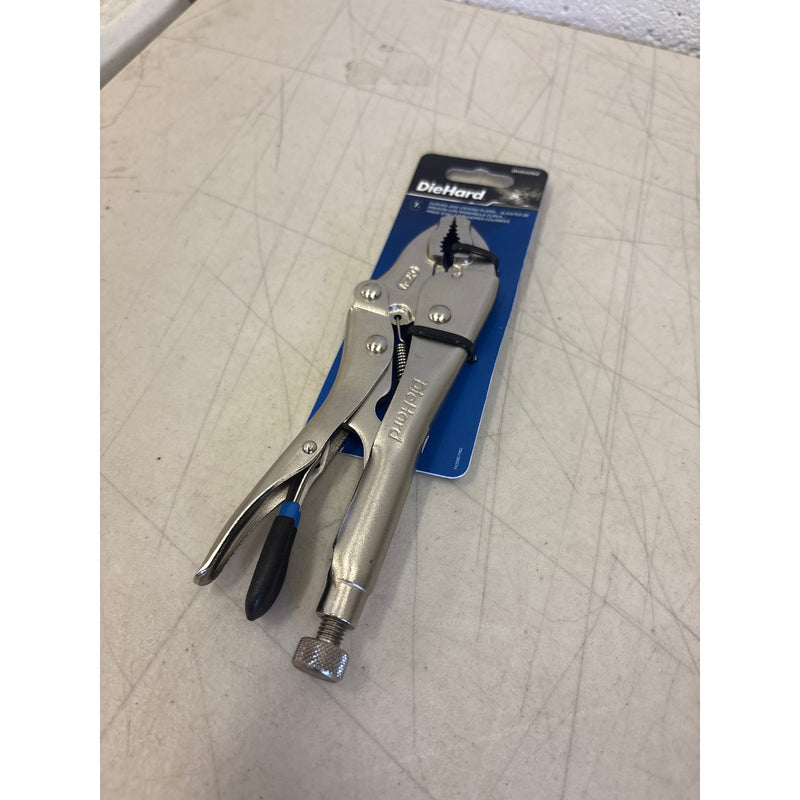 DieHard Curved Jaw Locking Pliers 7", Knob to Adjust Pressure, Resists Corrosion