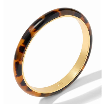 Julie Vos Madison Statement Bangle Carnaby Gold & Acrylic Tortoiseshell - Medium