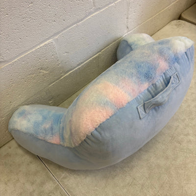 Soft Plush Backrest Pillow, 30"W x 15"H, Reading Pillow - Blue Tie Dye Design