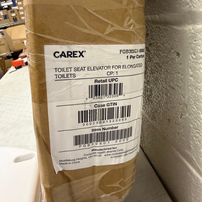 Carex Elongated Toilet Seat Riser for Assistance Sitting, adds 3.5in - White