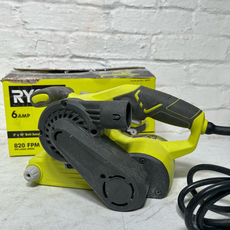 RYOBI 6 Amp Corded 3 in.W x 18 in.L Portable Belt Sander, 820 FRM, NO DUST BAG